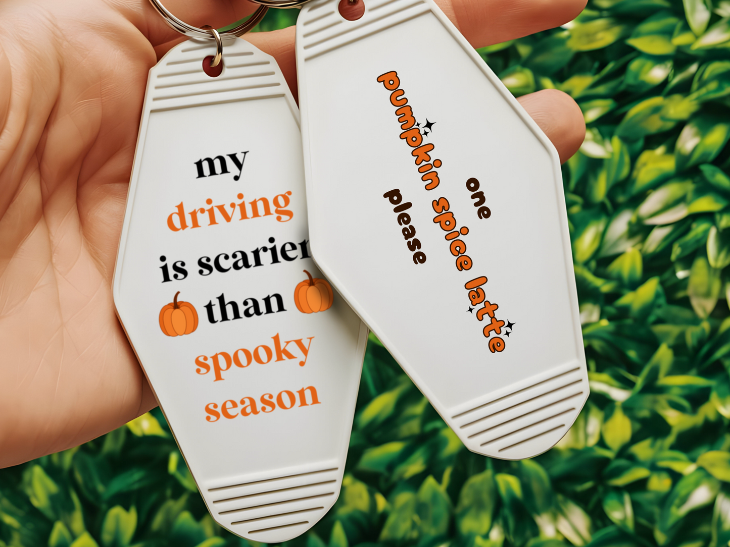 Pumpkin Spice Latte Motel Keychain