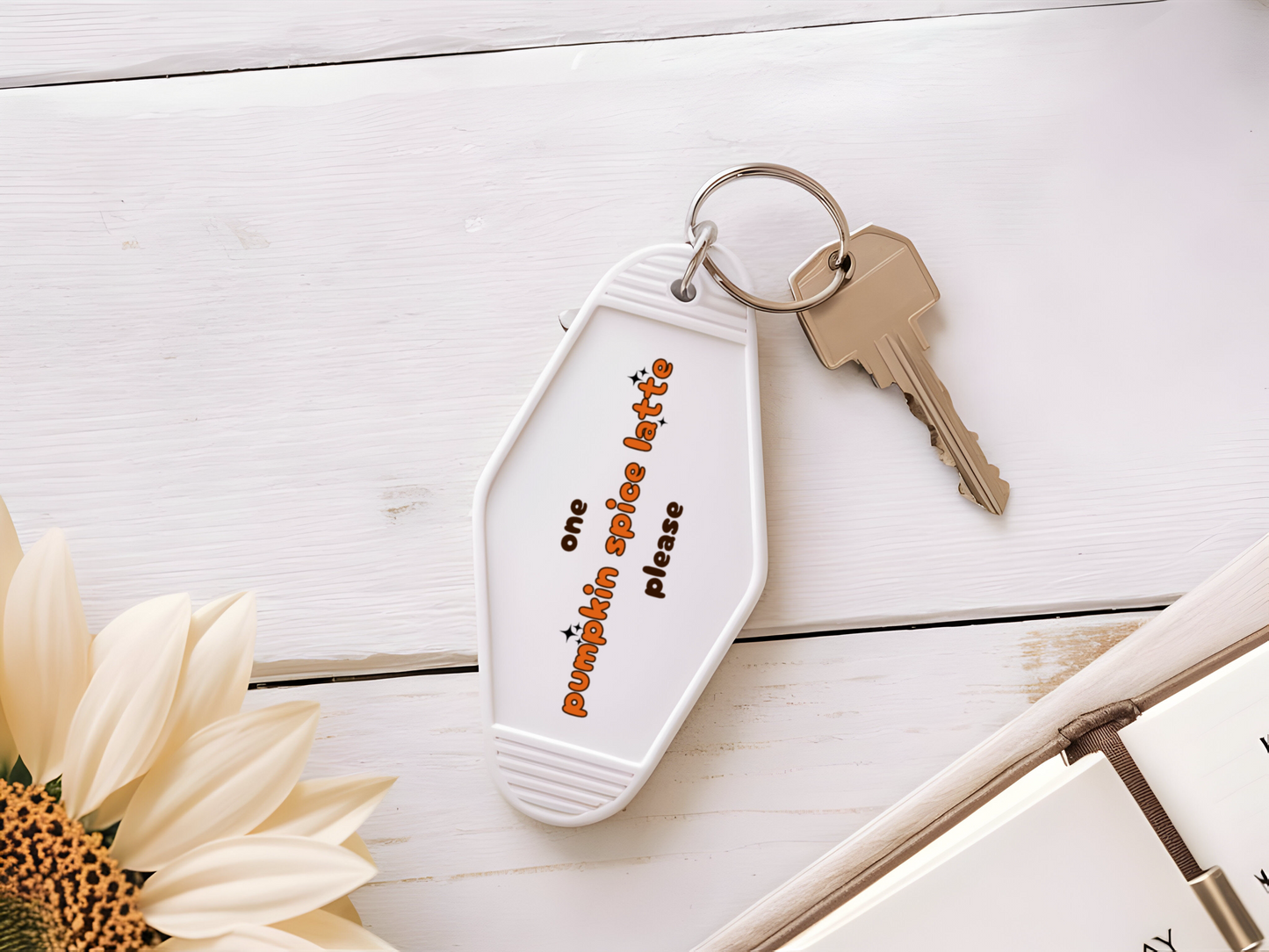 Pumpkin Spice Latte Motel Keychain