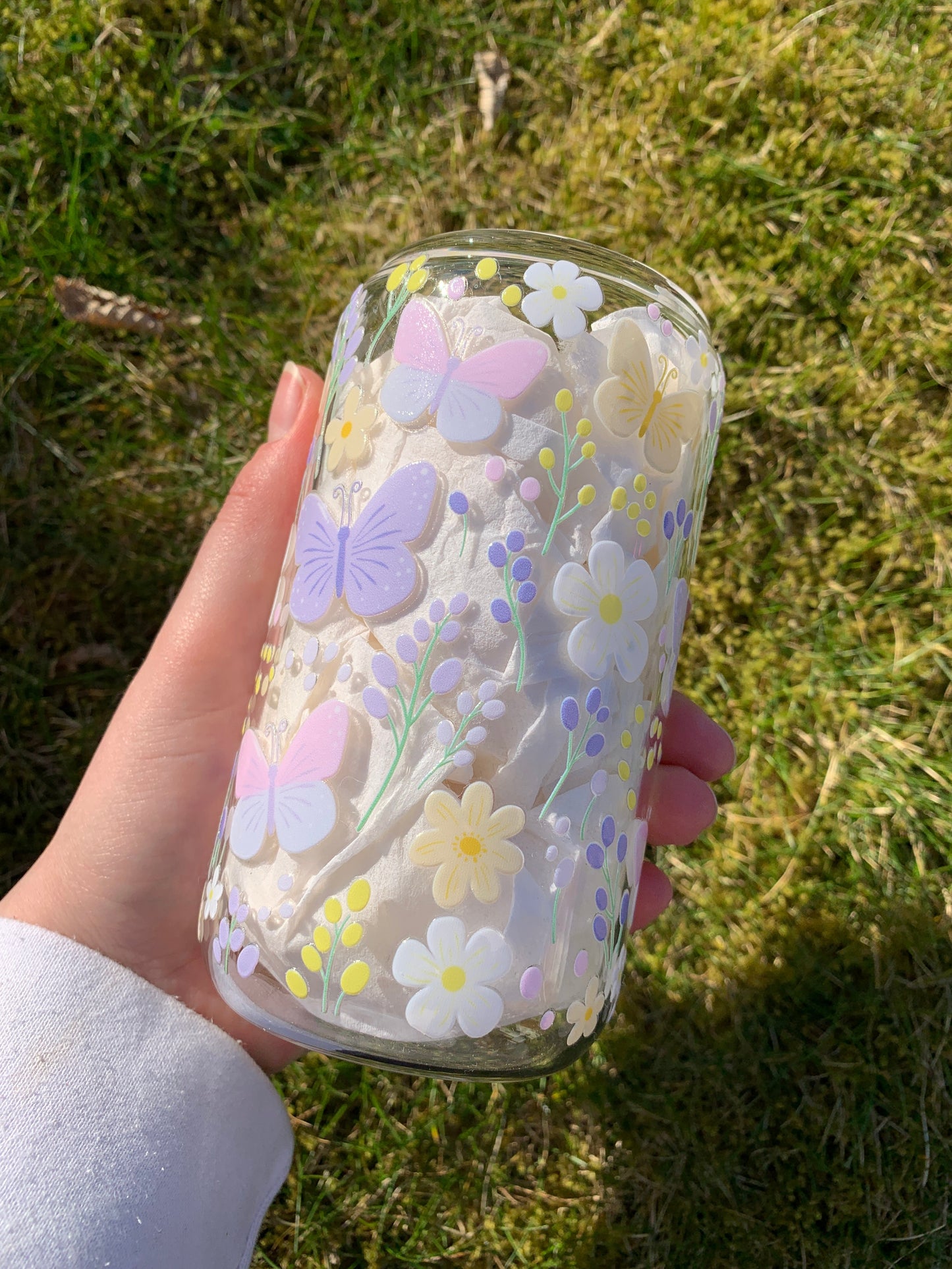 Butterfly Magic Coffee Glass