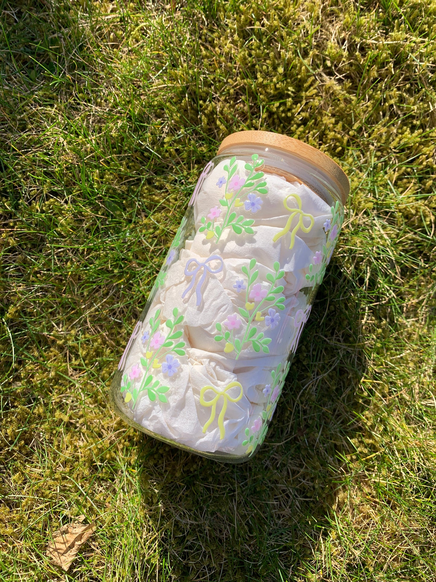 Spring Flowers Bow Coquette Coffee Glass