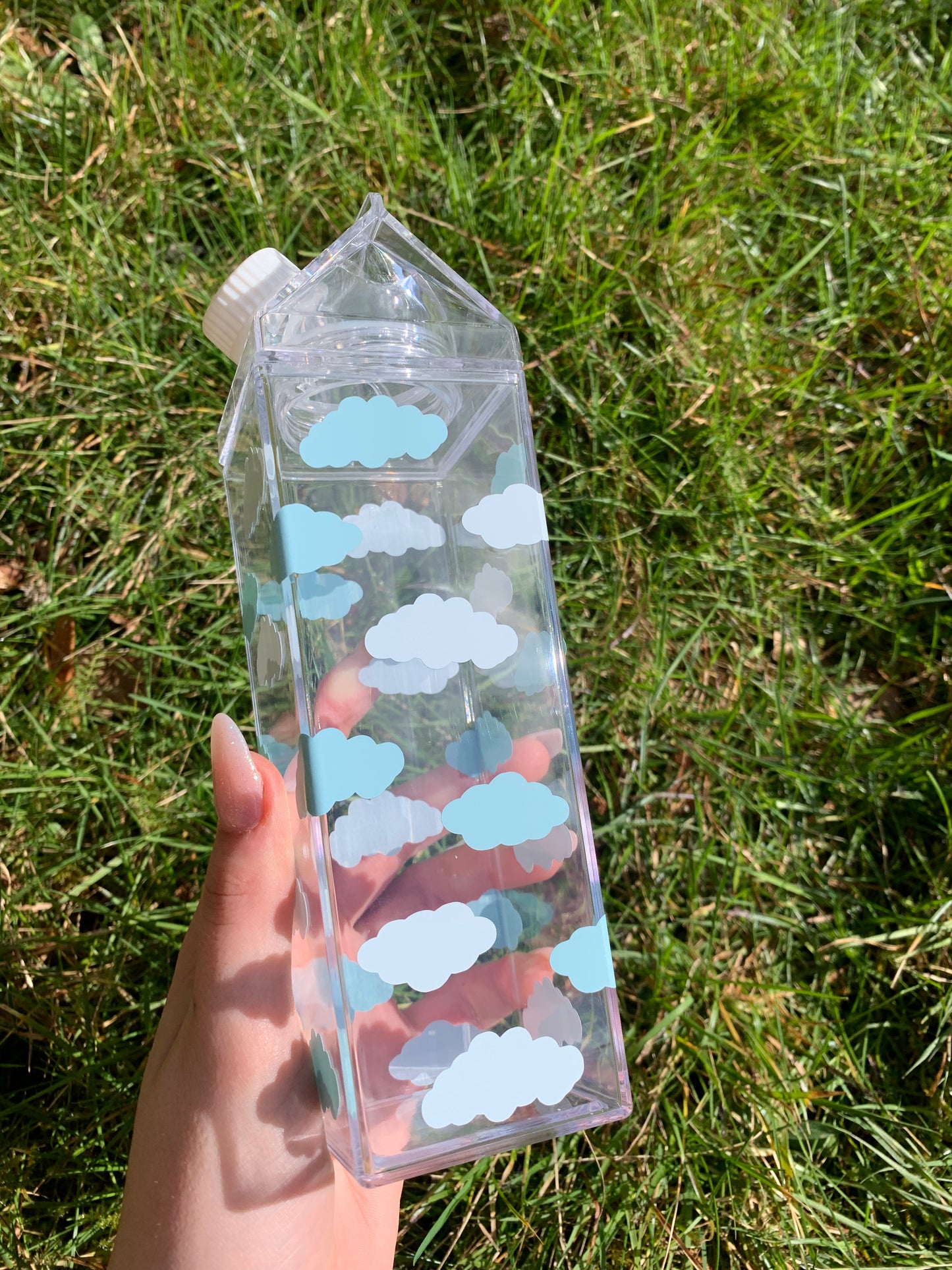 Cloud Pattern Acrylic Milk Carton Bottle 500ml