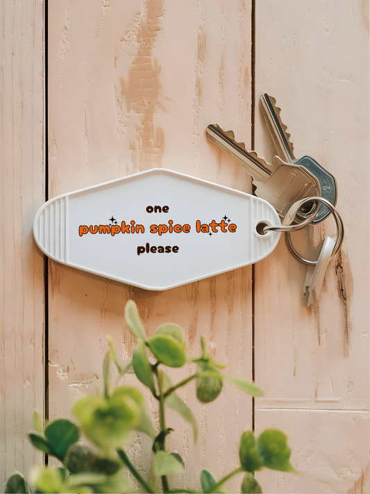 Pumpkin Spice Latte Motel Keychain