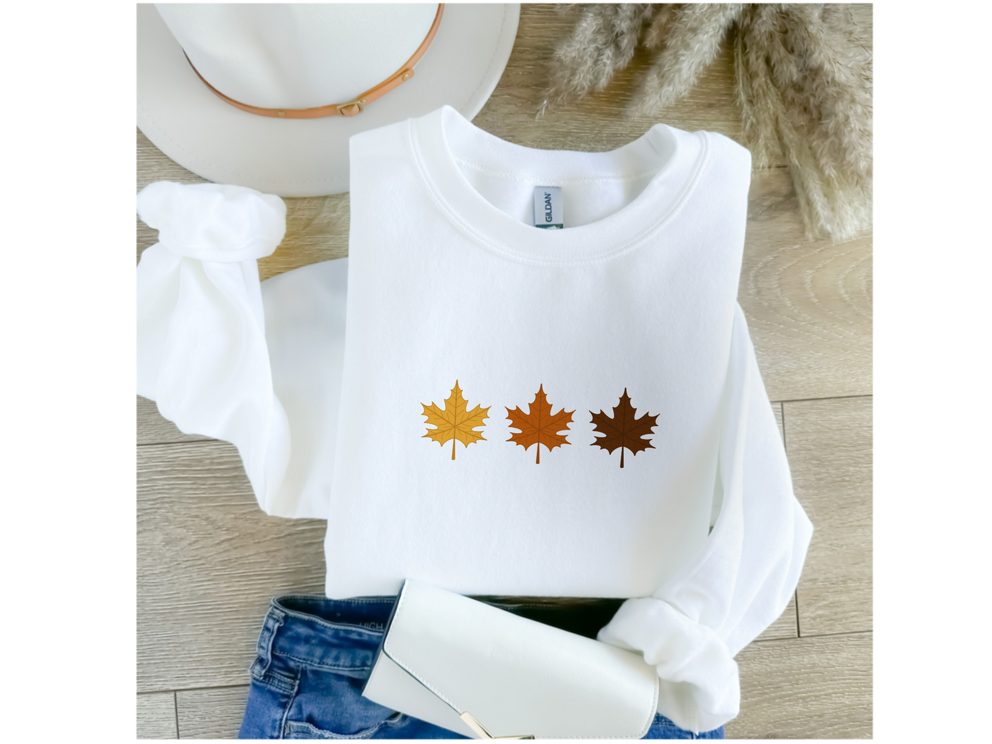 Tricolour Autumn Leaves Sweatshirt