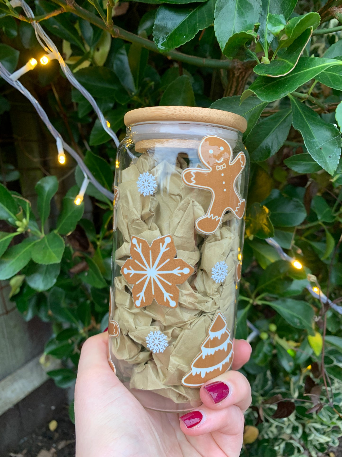 Gingerbread Cookies 16oz Glass Cup