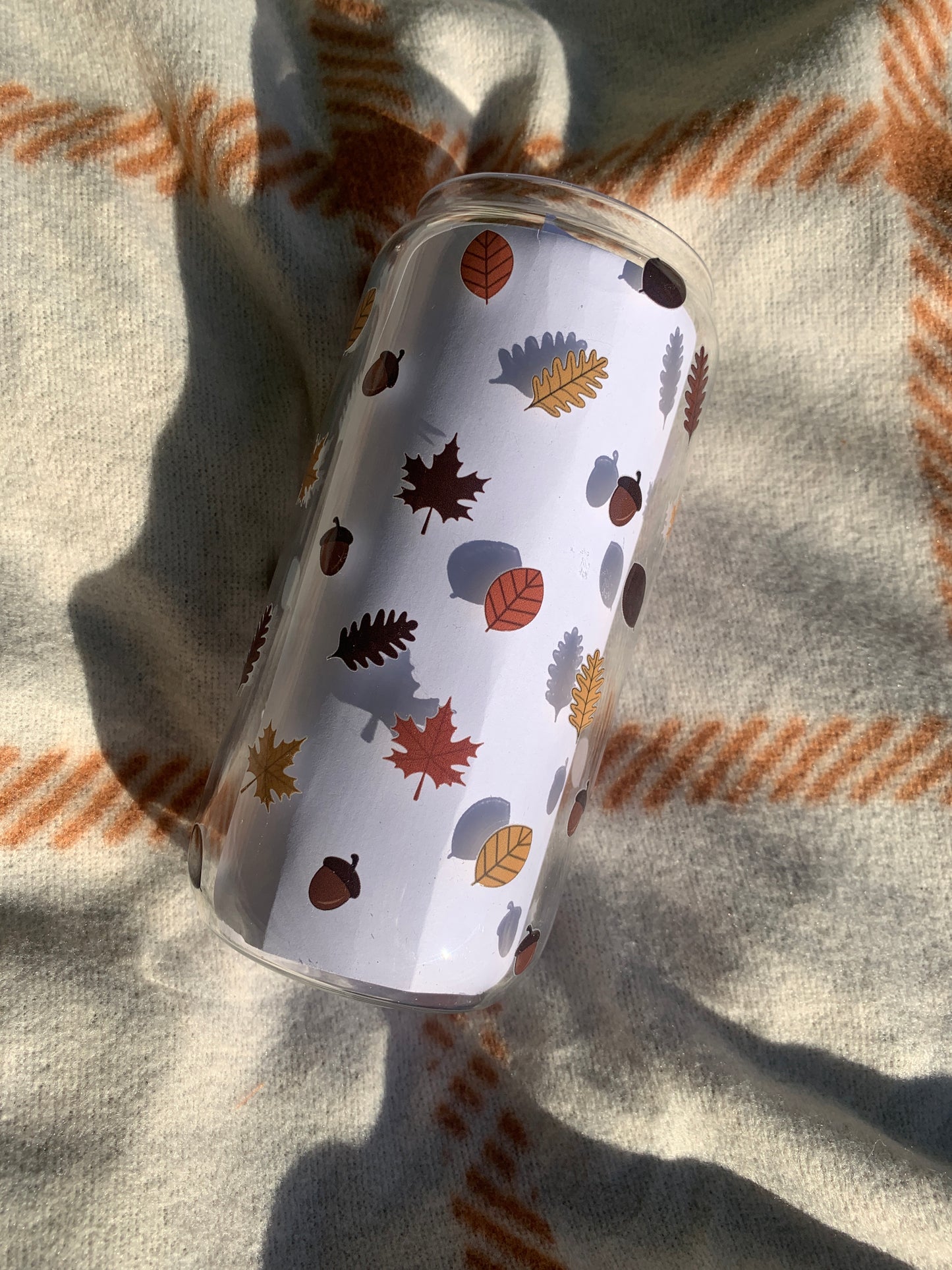 Autumn Leaves Coffee Glass Cup