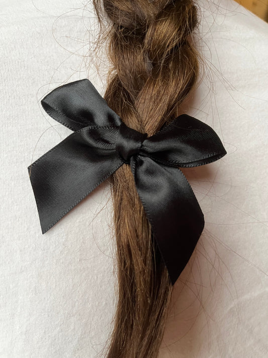 Black Silk Hair Bow