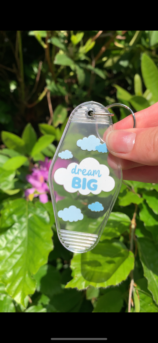 Dream Big Cloud Acrylic Motel Keychain