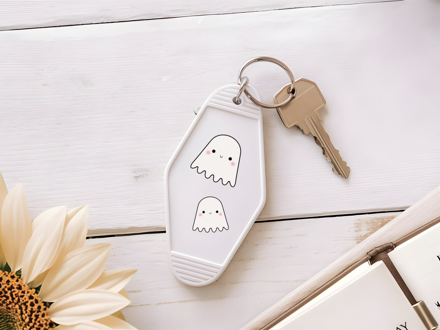 Boo! Ghost Motel Keychain