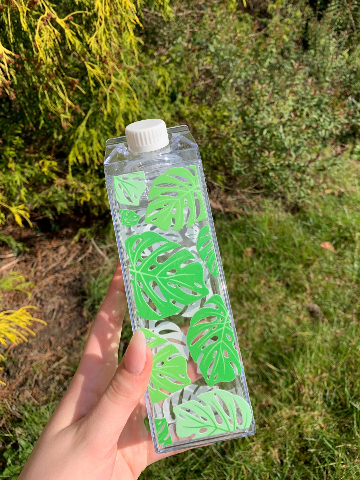 Monstera Acrylic Milk Carton Bottle 500ml