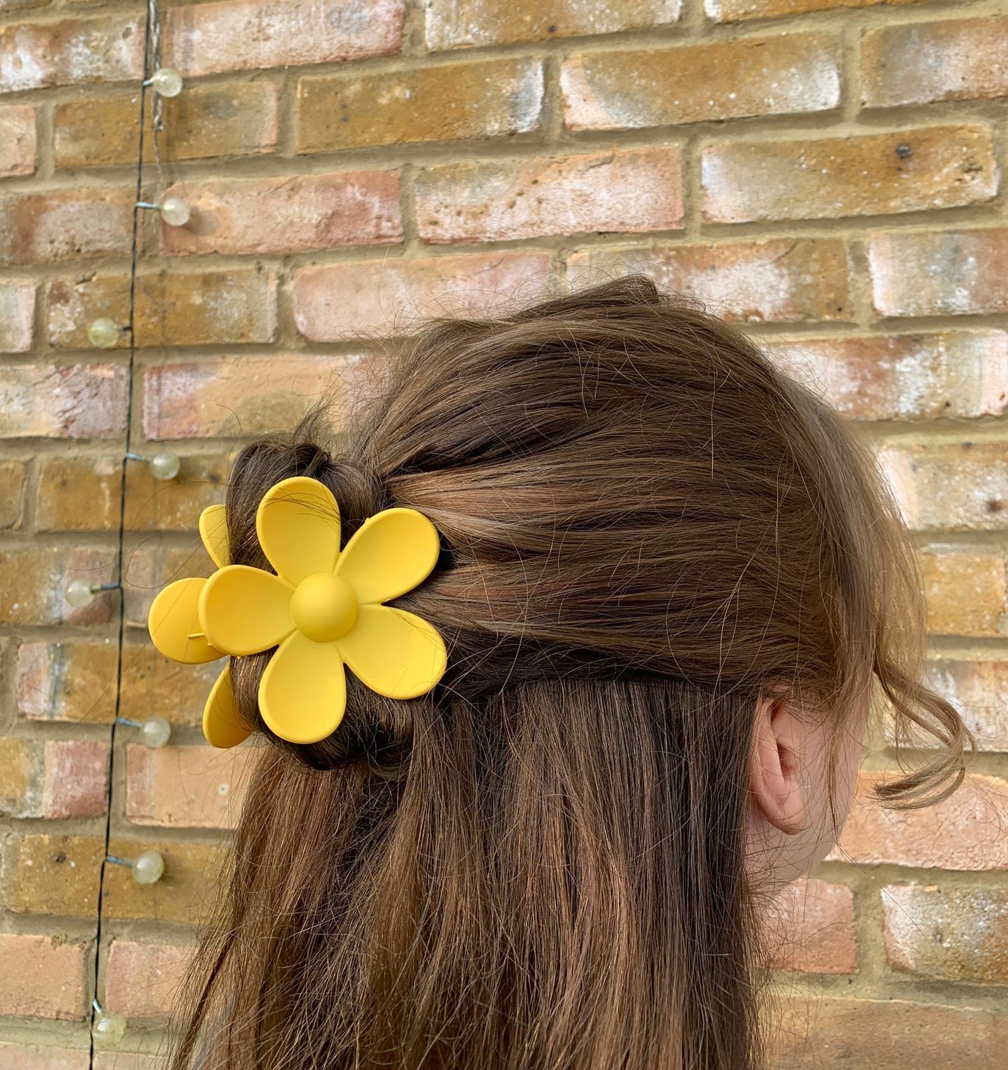 Yellow Retro Flower Claw Clip